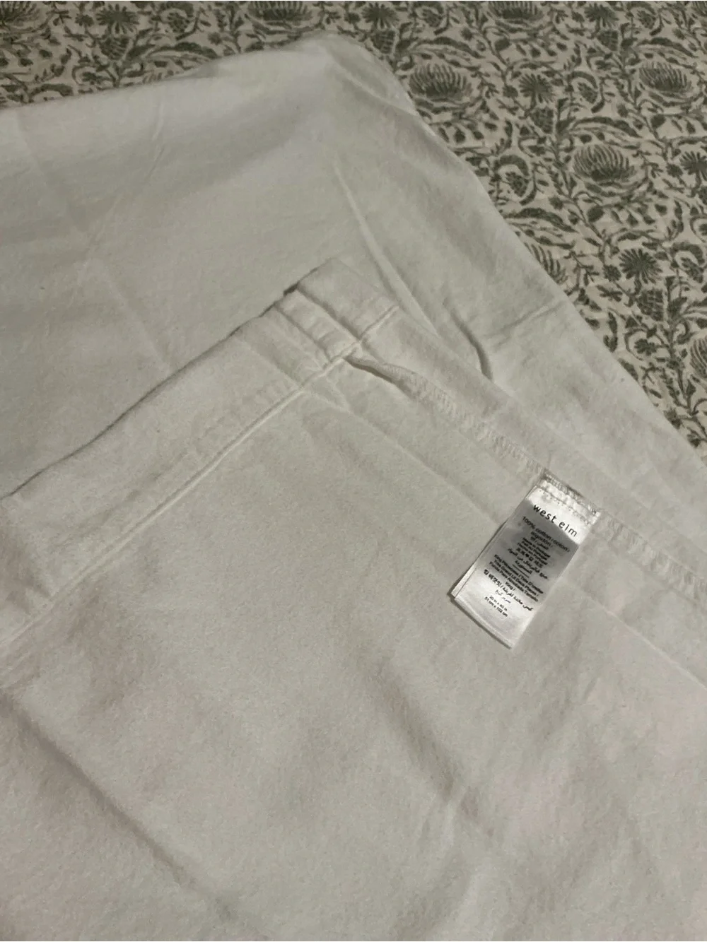 2 King West elm Crisp White Cotton Flannel Pillow Cases